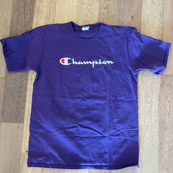 Champion Logo T-Shit Vintage - Purple Women's Size XL - Picture 1 of 4
